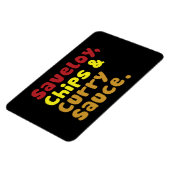 Saveloy, Chips & Curry Sauce. Magneet (Linkerzijde)