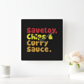 Saveloy, Chips & Curry Sauce. Vierkante Klok (Huis)