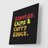 Saveloy, Chips & Curry Sauce. Vierkante Klok (Hoek)