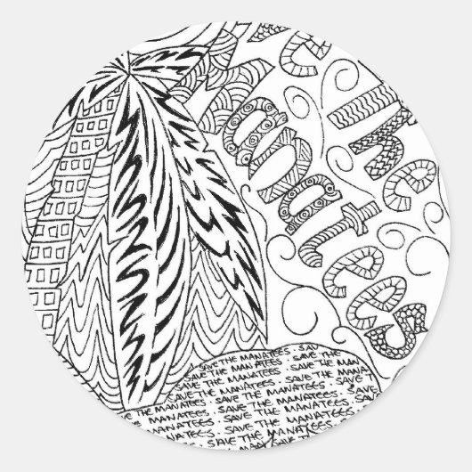 savethemanateezen1.jpg ronde sticker (Voorkant)