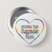 #SaveTheRainbowFlag handbelettering LGBTQ+ Rechten Ronde Button 7,6 Cm (Voorkant /achterkant)