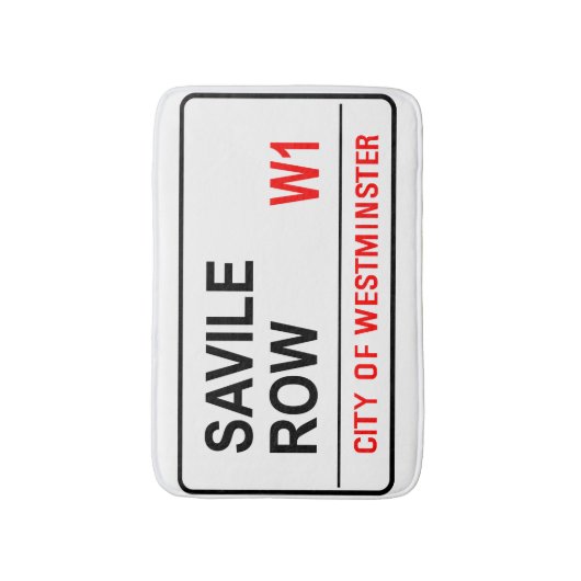 Savile Row Road Sign Badmat (Voorkant Verticaal)
