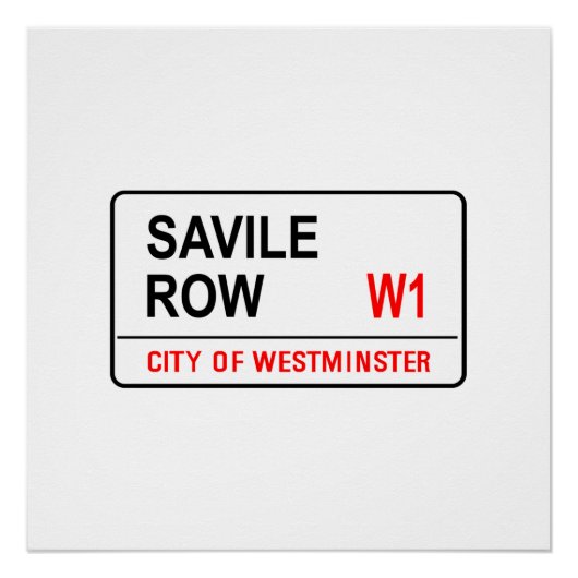 Savile Row Road Sign Perfect Poster (Voorkant)