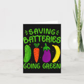 Saving Batteries Going Green Funny Inappropriate H Kaart (Voorkant)
