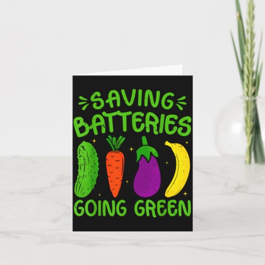 Saving Batteries Going Green Funny Inappropriate H Kaart (Voorkant)