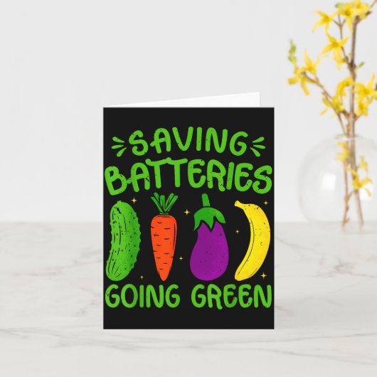 Saving Batteries Going Green Funny Inappropriate H Kaart (Gele Bloem)