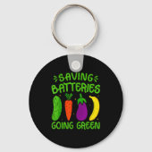 Saving Batteries Going Green Funny Inappropriate H Sleutelhanger (Voorkant)