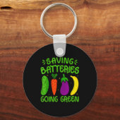 Saving Batteries Going Green Funny Inappropriate H Sleutelhanger (Voorkant)