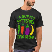 Saving Batteries Going Green Funny Inappropriate H T-shirt (Voorkant)
