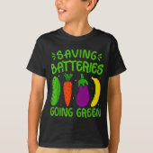 Saving Batteries Going Green Funny Inappropriate H T-shirt (Voorkant)