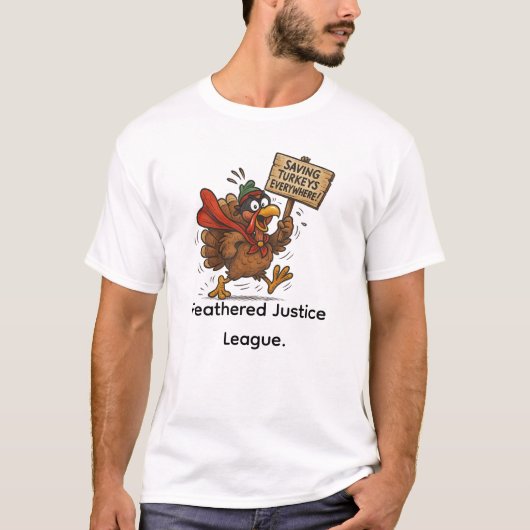 Saving Turkeys Everywhere | Funny Superhero Turkey T-shirt (Voorkant)