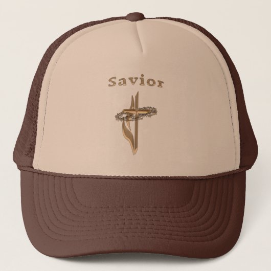 Savior gold cross trucker pet (Voorkant)