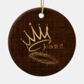SAVIOR KING Elegant Brons/Goud Kerstmis Keramisch Ornament (Voorkant)