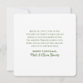 SAVIOR KING Elegant Groen Christelijk Kerstmis Kaart (Achterkant)