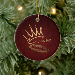 SAVIOR KING Elegant Mahonie Rood/Goud Kerstmis Keramisch Ornament
