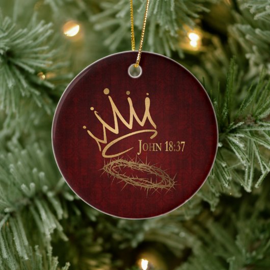 SAVIOR KING Elegant Mahonie Rood/Goud Kerstmis Keramisch Ornament (Boom)