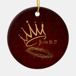 SAVIOR KING Elegant Mahonie Rood/Goud Kerstmis Keramisch Ornament