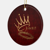 SAVIOR KING Elegant Mahonie Rood/Goud Kerstmis Keramisch Ornament (Links)