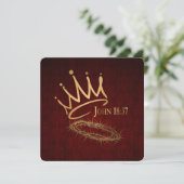 SAVIOR KING Elegant rood / goud Christelijk Kerstm Kaart (Staand voorkant)