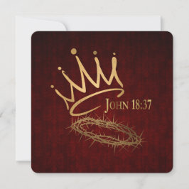 SAVIOR KING Elegant rood / goud Christelijk Kerstm Kaart