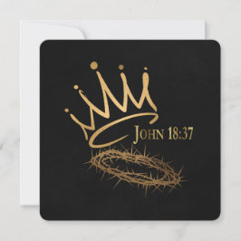 SAVIOR KING Elegant Zwart Christelijk Kerstmis Kaart