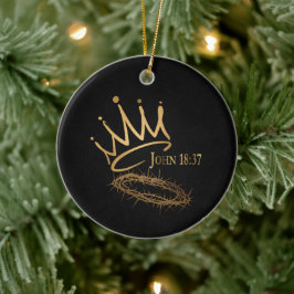 SAVIOR KING Elegant Zwart/Goud Kerstmis Keramisch Ornament