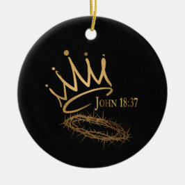 SAVIOR KING Elegant Zwart/Goud Kerstmis Keramisch Ornament