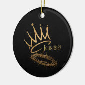 SAVIOR KING Elegant Zwart/Goud Kerstmis Keramisch Ornament (Links)