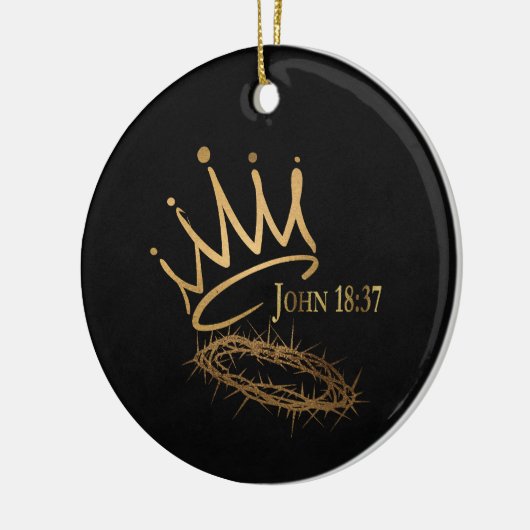 SAVIOR KING Elegant Zwart/Goud Kerstmis Keramisch Ornament (Links)