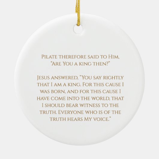 SAVIOR KING Elegant Zwart/Goud Kerstmis Keramisch Ornament (Achterkant)