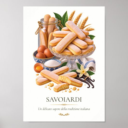 Savoiardi Poster – Vintage Italiaans Dessert (Voorkant)