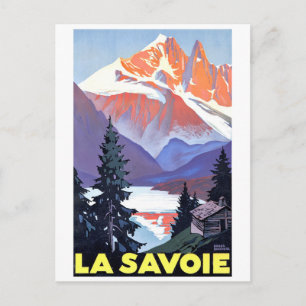 Savoie, Franse Alpen, Frankrijk, berg in de sneeuw Briefkaart