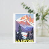 Savoie, Franse Alpen, Frankrijk, bergen op sneeuw Briefkaart (Staand voorkant)
