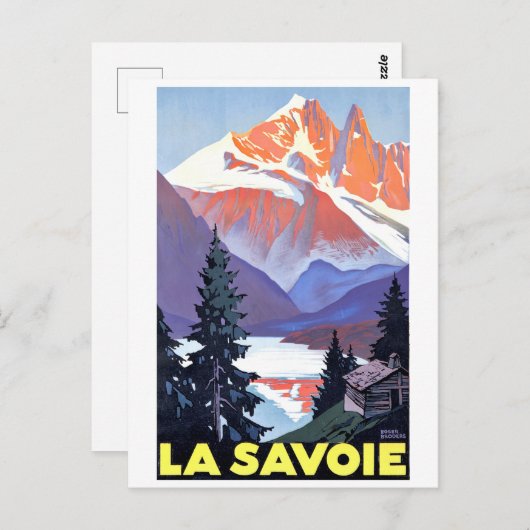 Savoie, Franse Alpen, Frankrijk, bergen op sneeuw Briefkaart (Voorkant / Achterkant)