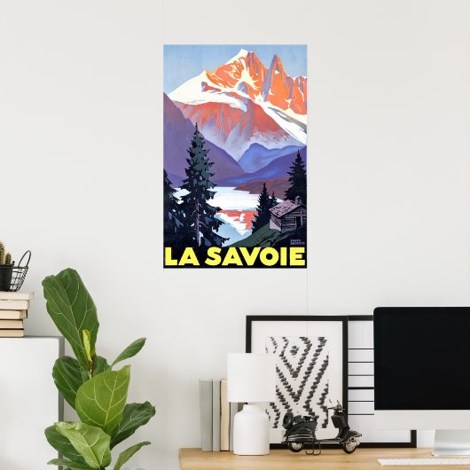 Savoie, Franse Alpen, Frankrijk, bergen op sneeuw Poster (Thuiskantoor)