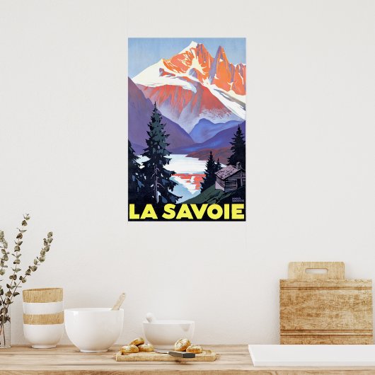 Savoie, Franse Alpen, Frankrijk, bergen op sneeuw Poster (Keuken)