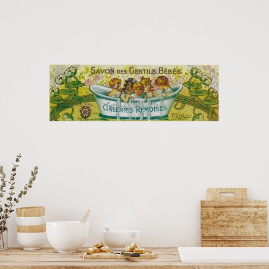 Savon Des Gentils bebes Soap Label Poster (Keuken)