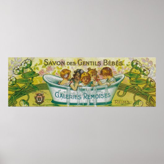 Savon Des Gentils bebes Soap Label Poster (Voorkant)