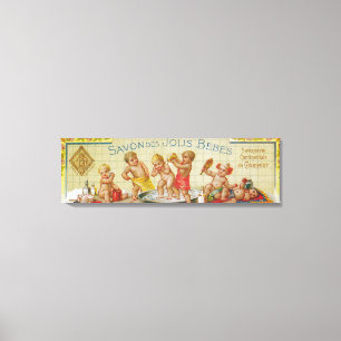Savon Des Jolis Bebes Soap LabelParis, Frankrijk Canvas Afdruk