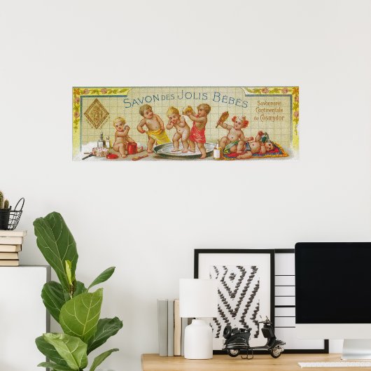 Savon Des Jolis Bebes Soap LabelParis, Frankrijk Poster (Thuiskantoor)