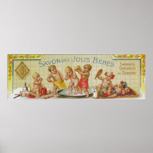 Savon Des Jolis Bebes Soap LabelParis, Frankrijk Poster