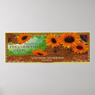 Savon Helianthis D or Soap LabelParis, Frankrijk Poster