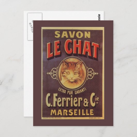 Savon Le Chat Fine - Franse zeep Briefkaart (Voorkant / Achterkant)
