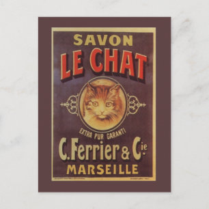 Savon Le Chat Fine -  Franse zeep Briefkaart