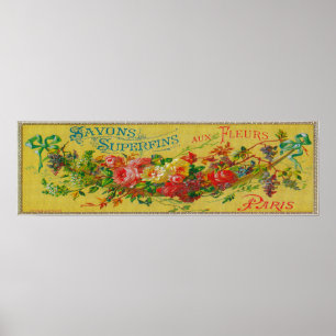 Savon Superfins Soap LabelParis, Frankrijk Poster