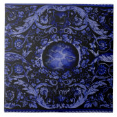 Savonnerie Carpet 1 (blauw) Tegeltje (Voorkant)