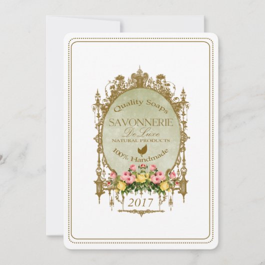 SAVONNERIE ~ Kaart voor uitnodiging (Voorkant)