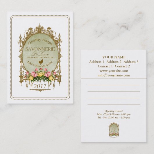 SAVONNERIE ~ Visitekaartje (Voorkant / Achterkant)