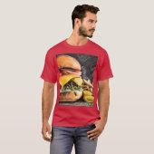 Savor a Juicy Cheeseburger with Fresh Veggies frie T-shirt (Voorkant volledig)