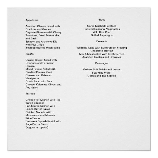 Savor the Moment: ons menu op de dag van de bruilo Perfect Poster (Voorkant)